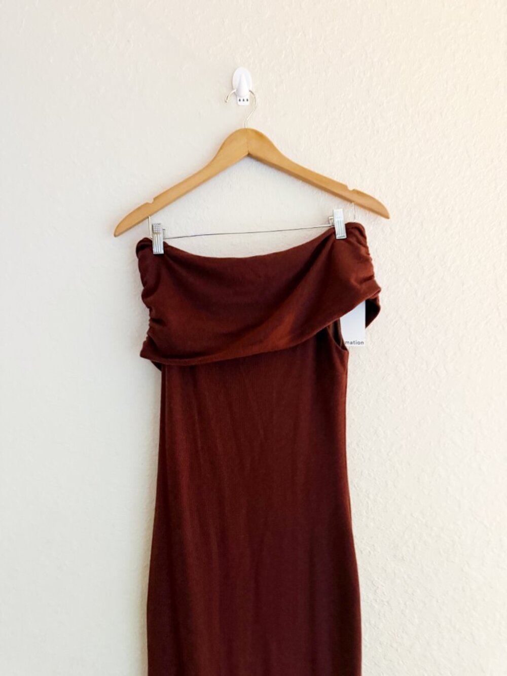Reformation Josefina Knit Brown Mahognay Knit Midi Dress Size XS - Picture 4 of 8